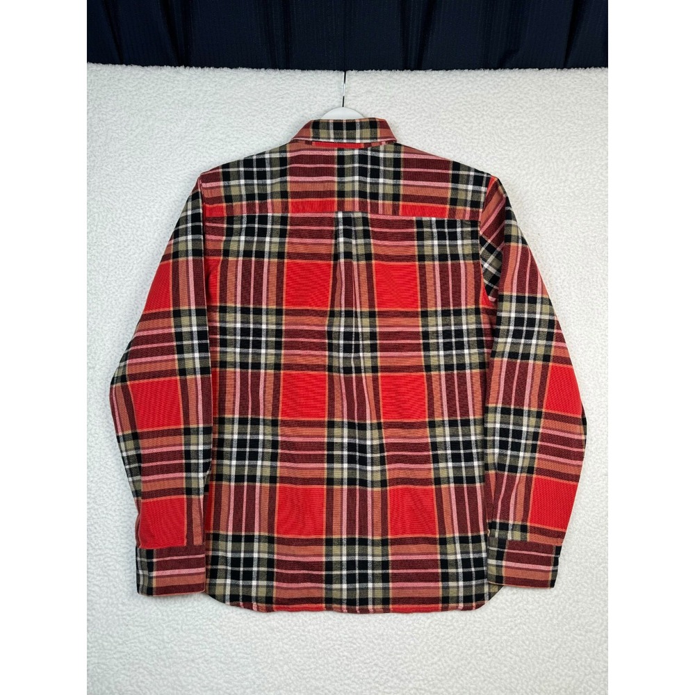 Flint and Tinder Shirt Large Mens Red Plaid Flannel Flap Pockets Button Down - Picture 2 of 10